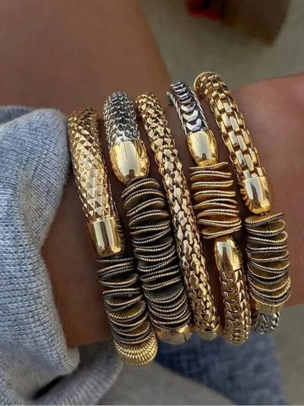 Sculpted Woven Metal Cuff Bracelet